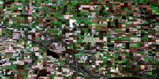 Young Satellite Map 072P13 at 1:50,000 scale - National Topographic System of Canada (NTS) - Orthophoto