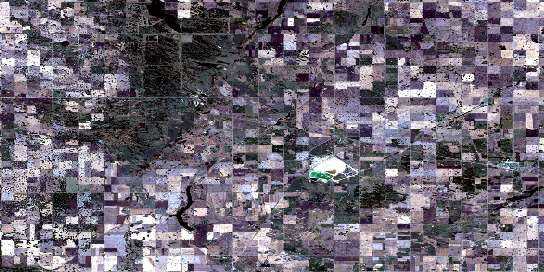Lanigan Satellite Map 072P14 at 1:50,000 scale - National Topographic System of Canada (NTS) - Orthophoto