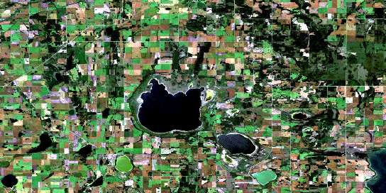 Basin Lake Satellite Map 073A11 at 1:50,000 scale - National Topographic System of Canada (NTS) - Orthophoto