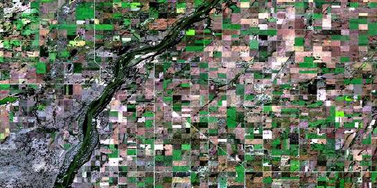 Waldheim Satellite Map 073B10 at 1:50,000 scale - National Topographic System of Canada (NTS) - Orthophoto