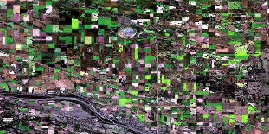 Maymont Satellite Map 073B12 at 1:50,000 scale - National Topographic System of Canada (NTS) - Orthophoto