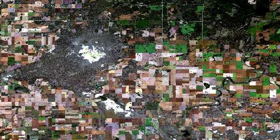 Cando Satellite Map 073C08 at 1:50,000 scale - National Topographic System of Canada (NTS) - Orthophoto