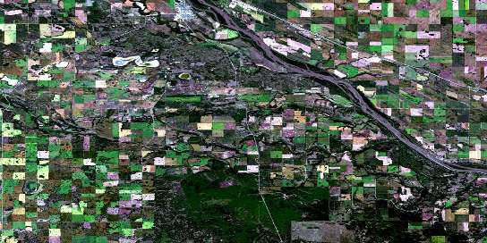 Battleford Satellite Map 073C09 at 1:50,000 scale - National Topographic System of Canada (NTS) - Orthophoto