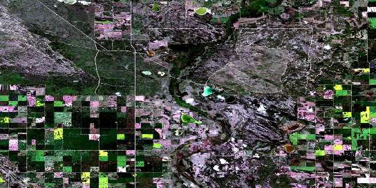 Hughenden Satellite Map 073D10 at 1:50,000 scale - National Topographic System of Canada (NTS) - Orthophoto