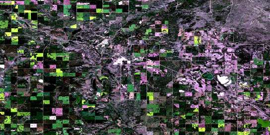 Hardisty Satellite Map 073D11 at 1:50,000 scale - National Topographic System of Canada (NTS) - Orthophoto