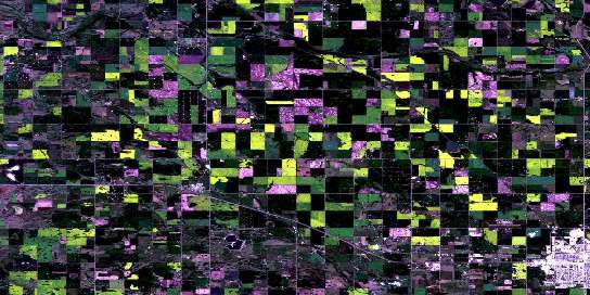 Lloydminster Satellite Map 073E08 at 1:50,000 scale - National Topographic System of Canada (NTS) - Orthophoto
