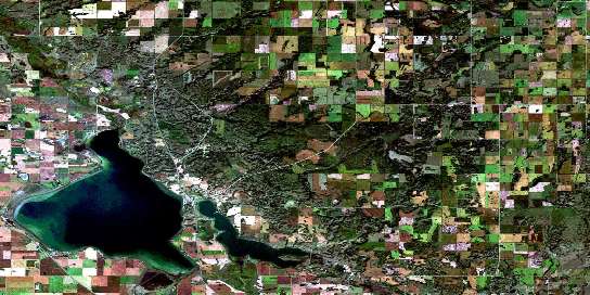 Jackfish Lake Satellite Map 073F01 at 1:50,000 scale - National Topographic System of Canada (NTS) - Orthophoto