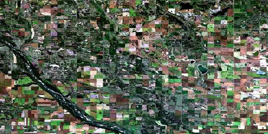 Edam Satellite Map 073F02 at 1:50,000 scale - National Topographic System of Canada (NTS) - Orthophoto
