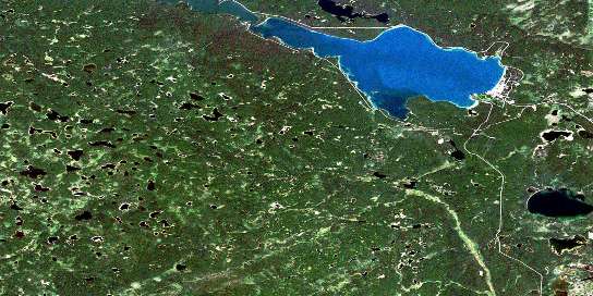 Waskesiu Lake Satellite Map 073G16 at 1:50,000 scale - National Topographic System of Canada (NTS) - Orthophoto