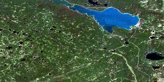 Waskesiu Lake Satellite Map 073G16 at 1:50,000 scale - National Topographic System of Canada (NTS) - Orthophoto