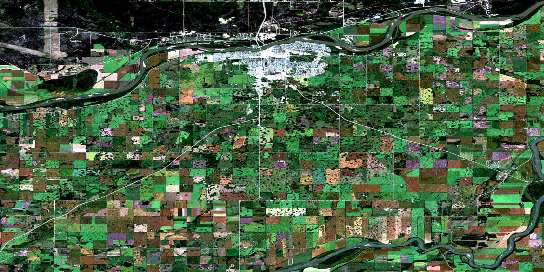 Prince Albert Satellite Map 073H04 at 1:50,000 scale - National Topographic System of Canada (NTS) - Orthophoto