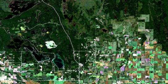 Emma Lake Satellite Map 073H12 at 1:50,000 scale - National Topographic System of Canada (NTS) - Orthophoto