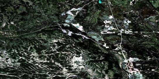 White Gull Creek Satellite Map 073H15 at 1:50,000 scale - National Topographic System of Canada (NTS) - Orthophoto