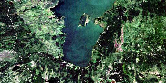 Montreal Lake South Satellite Map 073I04 at 1:50,000 scale - National Topographic System of Canada (NTS) - Orthophoto