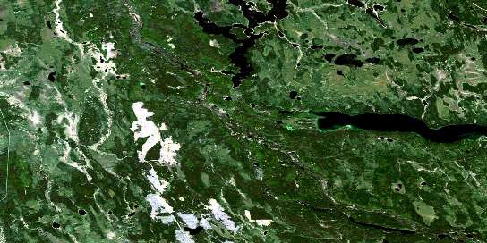East Trout Lake Satellite Map 073I06 at 1:50,000 scale - National Topographic System of Canada (NTS) - Orthophoto