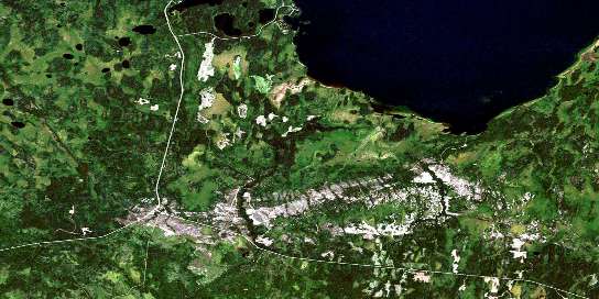 Potato Lake Satellite Map 073I14 at 1:50,000 scale - National Topographic System of Canada (NTS) - Orthophoto