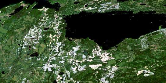 Wapawekka Lake Satellite Map 073I15 at 1:50,000 scale - National Topographic System of Canada (NTS) - Orthophoto