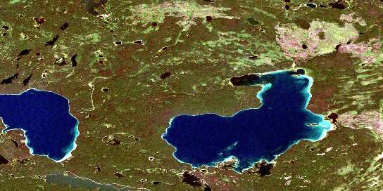 Crean Lake Satellite Map 073J01 at 1:50,000 scale - National Topographic System of Canada (NTS) - Orthophoto