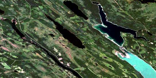 Taggart Lake Satellite Map 073J03 at 1:50,000 scale - National Topographic System of Canada (NTS) - Orthophoto