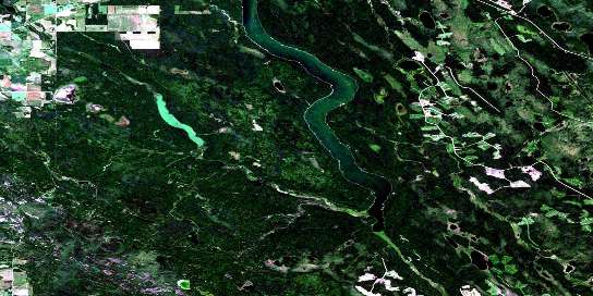 Green Lake South Satellite Map 073J04 at 1:50,000 scale - National Topographic System of Canada (NTS) - Orthophoto