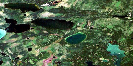 Air photo: Listen Lake Satellite Image map 073J07 at 1:50,000 Scale