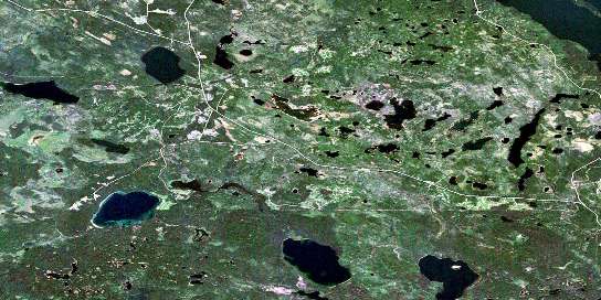 Musquash Lake Satellite Map 073J08 at 1:50,000 scale - National Topographic System of Canada (NTS) - Orthophoto
