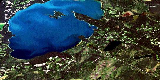 Smoothstone Lake Satellite Map 073J10 at 1:50,000 scale - National Topographic System of Canada (NTS) - Orthophoto