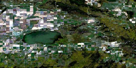 Meadow Lake Satellite Map 073K01 at 1:50,000 scale - National Topographic System of Canada (NTS) - Orthophoto