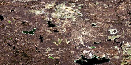 Ministikwan Lake Satellite Map 073K04 at 1:50,000 scale - National Topographic System of Canada (NTS) - Orthophoto