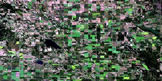 Vincent Lake Satellite Map 073L03 at 1:50,000 scale - National Topographic System of Canada (NTS) - Orthophoto