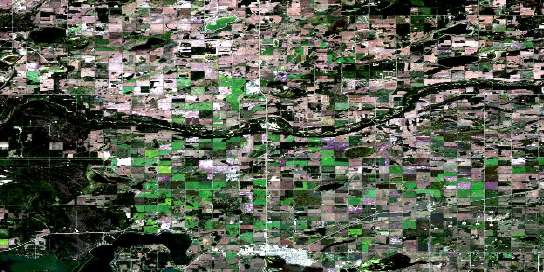 Bonnyville Satellite Map 073L07 at 1:50,000 scale - National Topographic System of Canada (NTS) - Orthophoto