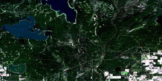 Pinehurst Lake Satellite Map 073L11 at 1:50,000 scale - National Topographic System of Canada (NTS) - Orthophoto