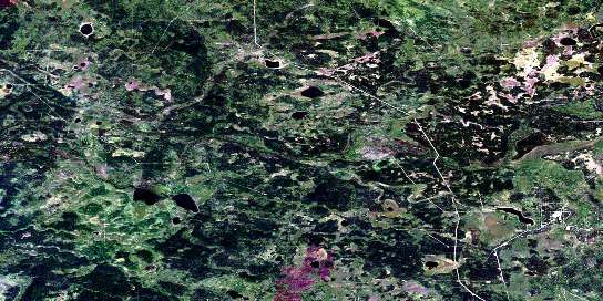Caribou Lake Satellite Map 073M02 at 1:50,000 scale - National Topographic System of Canada (NTS) - Orthophoto