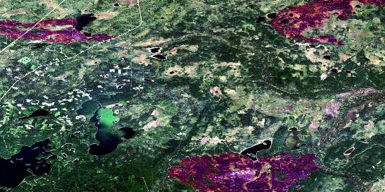 Logan Lake Satellite Map 073M03 at 1:50,000 scale - National Topographic System of Canada (NTS) - Orthophoto