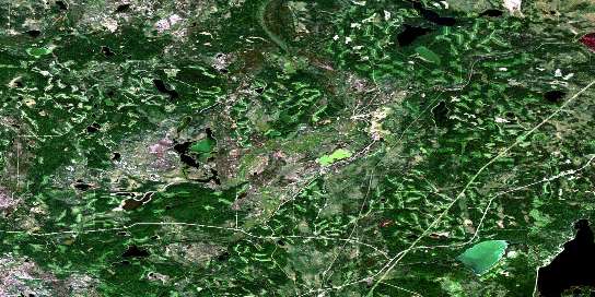 Philomena Satellite Map 073M04 at 1:50,000 scale - National Topographic System of Canada (NTS) - Orthophoto
