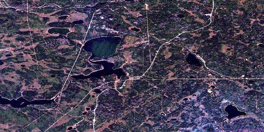 Air photo: Wiau Lake Satellite Image map 073M06 at 1:50,000 Scale