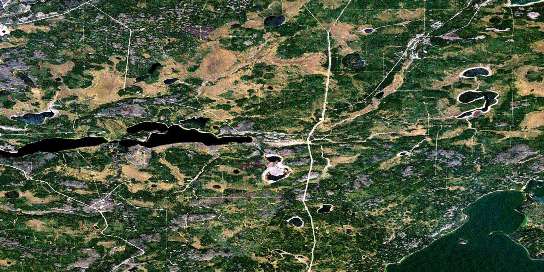Christina Lake Satellite Map 073M10 at 1:50,000 scale - National Topographic System of Canada (NTS) - Orthophoto