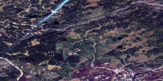 Thornbury Lake Satellite Map 073M12 at 1:50,000 scale - National Topographic System of Canada (NTS) - Orthophoto