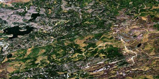 Cowper Lake Satellite Map 073M16 at 1:50,000 scale - National Topographic System of Canada (NTS) - Orthophoto