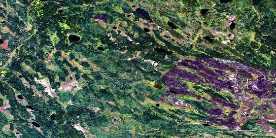 Cinder Lake Satellite Map 073O06 at 1:50,000 scale - National Topographic System of Canada (NTS) - Orthophoto
