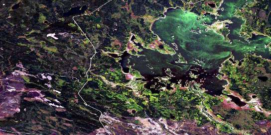 Air photo: Agumik Lake Satellite Image map 073O07 at 1:50,000 Scale