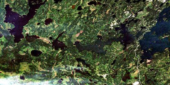 Bar Lake Satellite Map 073O08 at 1:50,000 scale - National Topographic System of Canada (NTS) - Orthophoto