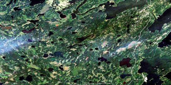 Pinehouse Lake Satellite Map 073O10 at 1:50,000 scale - National Topographic System of Canada (NTS) - Orthophoto