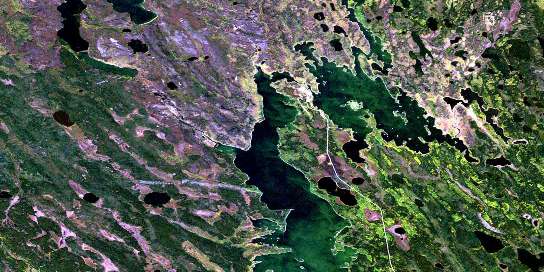Shagwenaw Lake Satellite Map 073O13 at 1:50,000 scale - National Topographic System of Canada (NTS) - Orthophoto