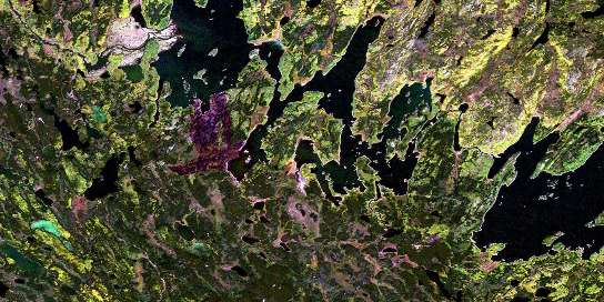 Air photo: Dipper Lake Satellite Image map 073O14 at 1:50,000 Scale