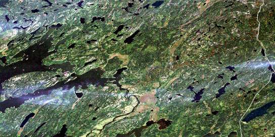 Bentley Bay Satellite Map 073O15 at 1:50,000 scale - National Topographic System of Canada (NTS) - Orthophoto
