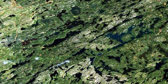 Paull Lake Satellite Map 074A02 at 1:50,000 scale - National Topographic System of Canada (NTS) - Orthophoto