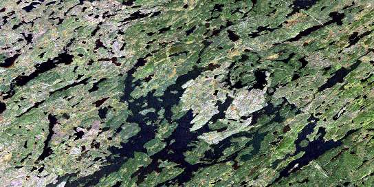Burbidge Lake Satellite Map 074A14 at 1:50,000 scale - National Topographic System of Canada (NTS) - Orthophoto