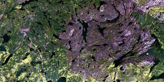 Studer Lake Satellite Map 074B03 at 1:50,000 scale - National Topographic System of Canada (NTS) - Orthophoto