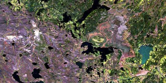 Little Flatstone Lake Satellite Map 074B04 at 1:50,000 scale - National Topographic System of Canada (NTS) - Orthophoto